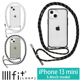 IIIIfit Loop iPhone13 mini ショルダー紐付きケース iPhone13mini iPhone12 mini スマホケース ハイブリッド ケース ブラック 黒 クリア 透明 ホワイト 白 カバー アイフォン iPhone13 ミニ 肩掛け かわいい アイホン | iphoneケース スマホカバー