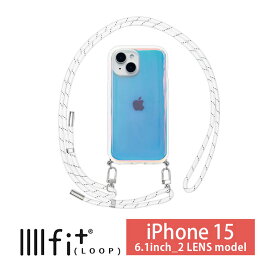 IIIIfit Loop iPhone15 ショルダー紐付きケース iPhone 15 オーロラカラー クリア スマホショルダー ハイブリッド ケース iphone14 13 アイフォン ハードケース 肩掛け アイホン クリアカバー|アイフォン15 カバー スマホ スマホケース クリアケース