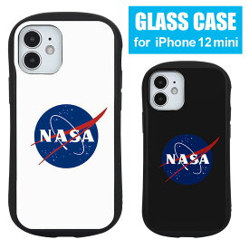 NASA ハイブリッドケース iPhone 12 mini ガラスケース iPhone 12mini スマホケース iPhone12 mini アメリカ航空宇宙局 宇宙 可愛い 黒 ブラック 白 ホワイト 携帯ケース カバー ジャケット ガラス 9H ケース アイホン 12 ミニ アイフォン