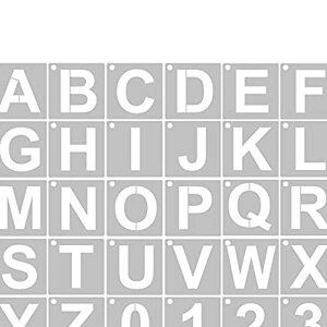 YFFSFDC ステンシルシート (10×10cm)角文字レターアルファベット数字製図看板の作成 描画テンプレート大文字A-Zと0-9 DIY絵画塗装