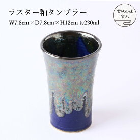 [雲城山焼] 食器 ラスター釉タンブラー 1個 /タンブラー フリーカップ 青 虹色 藍色 おしゃれ 日本製 コップ お酒 プレゼント 窯元 雲城山焼 ラスター 焼き物 皿 陶器