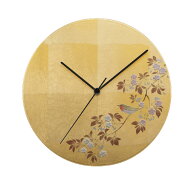 【楽天スーパーセール 10%オフ】 [箔一] 壁掛け時計 花見鳥 壁掛け時計 φ24×1.5cm A162-06002 時計 掛…