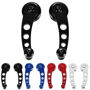 ウィンドウ クランク ハンドル レギュレーター 手動 窓 手回し アルミ 旧車 ジムニー 汎用 2個セット (ブラック)