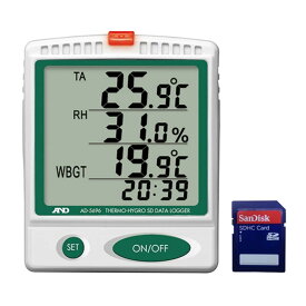 【6/4 20時～ エントリーでポイント10倍】 エー・アンド・デイ(A&D) デジタル温湿度SDデータロガー(記録計) 熱中症指数計 / 熱中症指数モニター AD-5696