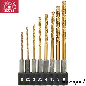 【ポイント2倍 10/21~10/23】 SK11 藤原産業 六角軸 3倍スピードドリルセット 8本組 S3SD-8HEX 送料無料
