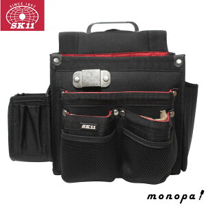 【200円OFFクーポン配布中 10/24~10/27】 SK11 藤原産業 匠 仮枠大工 釘袋 墨つぼポケット付き ブラック SC-10