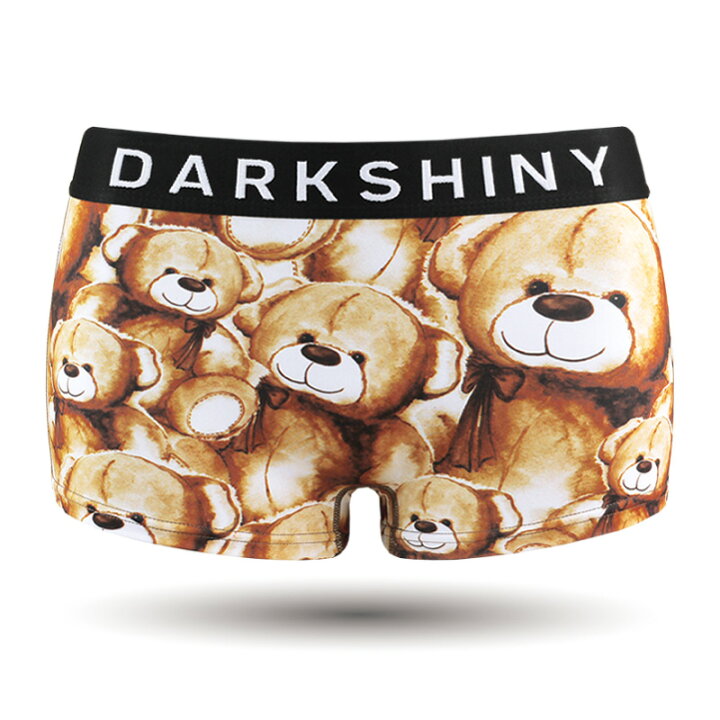 楽天市場 Darkshiny ダークシャイニー イエローラベル 公式 ブランド ボクサーパンツ レディース 女性用 パンツ 下着 女性下着 アンダーウェア 見せパン かっこいい おしゃれ お洒落 かわいい クマ 熊 総柄 イラスト プリント プレゼント ギフト テディベア いい