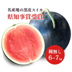 【県知事賞受賞】黒皮大玉 種無しスイカ 6〜7kg Lサイズ 千葉県富里産 ブラックジャック 送料無料 御中元 フルーツギフト【7月初旬より順次発送予定】