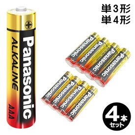 4本入 パナソニック 電池 単3 単4 選べる 長期保存 Panasonic アルカリ乾電池 防災 懐中電灯 単三 単四 おもちゃ リモコン マウス ライト 送料無料 2M◇ 金パナ