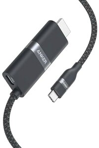 Anker Nano USB-C & HDMI �P�[�u�� (4K, ���ϋv�i�C����, 140W) 1.8m 4K 60Hz�o��, 140W PD�p�X�X���[�[�d, 2in1 iPhone 16 / 15 Galaxy iPad Pro MacBook Pro/Air �e��Ή�