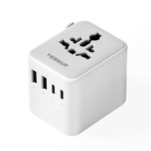 �ϊ��v���O �S���E�Ή� �C�O�R���Z���g TESSAN ���s�p�ϊ��� 2��USB-C��2��USB-A�|�[�g�t�� C/O/BF/A�^�C�v�t�� �C�O�d���ϊ��� �}���`�ϊ��v���O �d���ϊ��A�_�v�^�[ ���[���b�p/�؍�/�I�[�X�g��