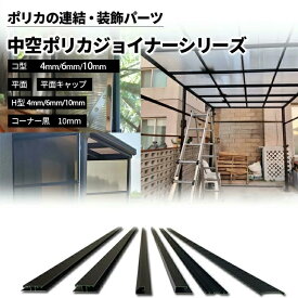 ポリカーボネート ジョイント ジョイナー 1本 長さ2000mm 中空ポリカ フレーム アルミ 枠 対応厚み 4mm 6mm 10mm ジョイント用 ポリカジョイナー ポリカ中空ボード ポリカ平板 ポリカーボネイト 屋根 サンルーム DIY ポリカツイン
