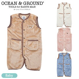 OCEAN&GROUND オーシャンアンドグラウンド スリーパー ベビー 冬 キッズ フリース 1221701 ワッペン 子供 赤ちゃん ふわふわ おくるみ どうぶつ 2WAY 新生児 寝具 防寒対策 お昼寝 就寝時 出産祝い 冬 男の子 女の子 ギフト プレゼント メール便