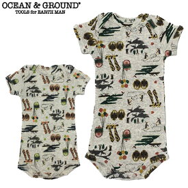 OCEAN&GROUND オーシャンアンドグラウンド ロンパース 半袖 カバーオール 女の子 男の子 ベビー服 ボディシャツ ANIMAL PARADE キッズ ベビー マスタード/オレンジ 70cm 80cm 1610250 アニマルパレード 赤ちゃん プレゼント 出産祝い【 】