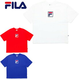 メール便 フィラ Tシャツ メンズ レディース 半袖 ペアルック おしゃれ FILA ビックシルエット クルーネックシャツ ホワイト レッド ネイビー M L XL FM9836 カットソー ストリート ブランド ファッション トップス カジュアル 送料無料