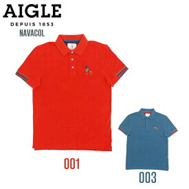 AIGLE エーグル NAVACOL ポロシャツ 半袖 メンズ おしゃれ カットソー ブルー/レッド M/L/XL ZPHI394 コットン トップス スポーツ カジュアル ブランド シンプル かわいい ワンポイント 父の日 送料無料