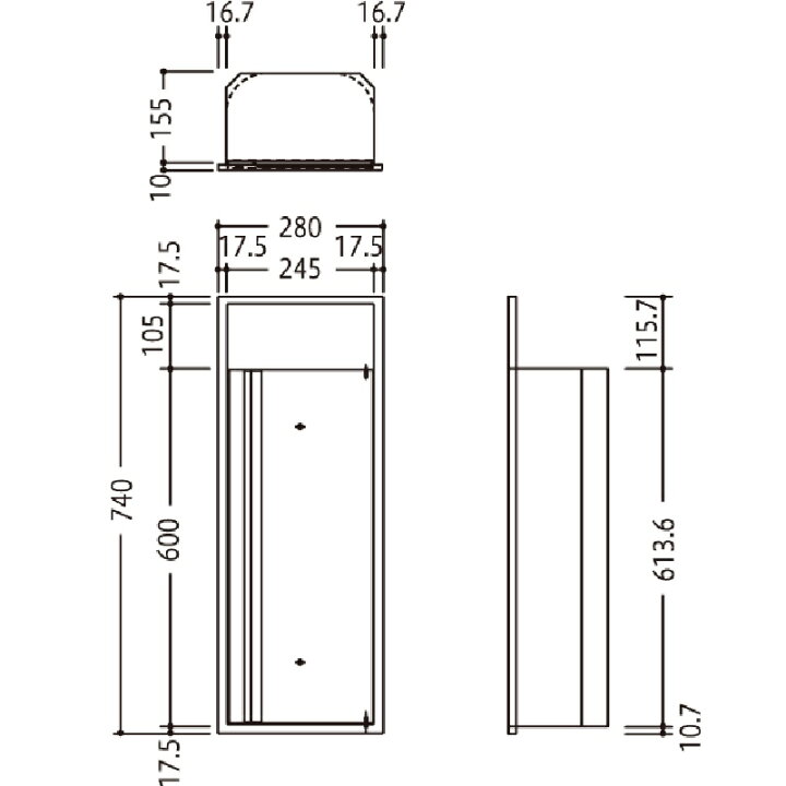 楽天市場】消火器ボックス 消火器格納箱 設置台 全埋込 扉 W280×H740 