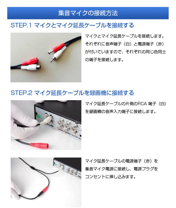 楽天市場】集音マイクセット【ACEセキュリティシステムに最適】マイク 
