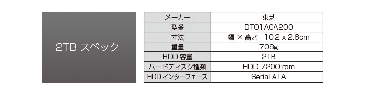 《クーポン対象外》《ACE録画機用》HDD東芝　DT01ACA200　SATA　6Gbps対応3.5型