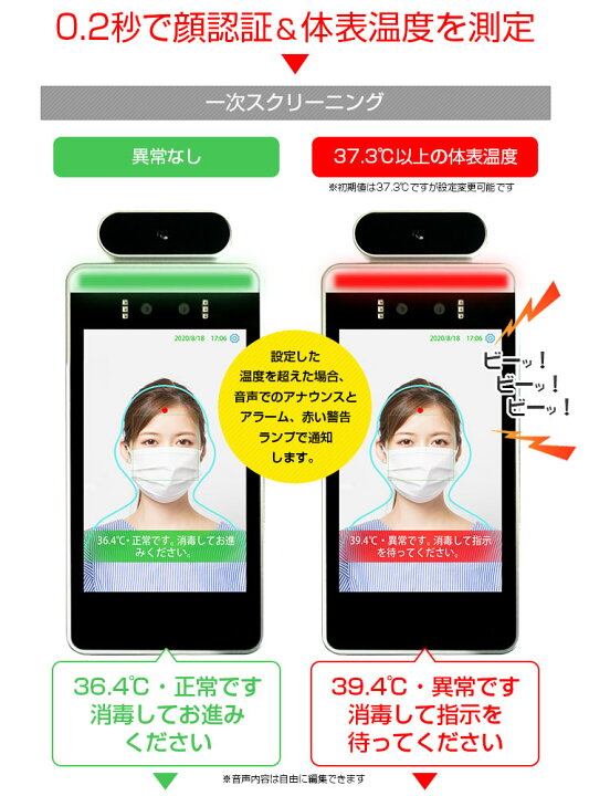 楽天市場】サーマルカメラ [タブレット AI 顔認証 体表温度測定カメラ 