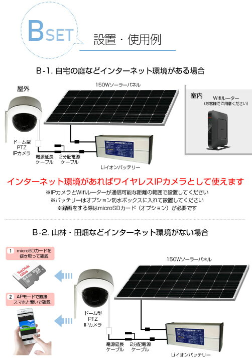 楽天市場】電源不要 ネット不要 防犯カメラ 屋外 ソーラー《 150W 
