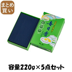 【まとめ買い】毎日香ナチュラル 大型バラ詰 容量220G×5点セット 日本香堂 お線香