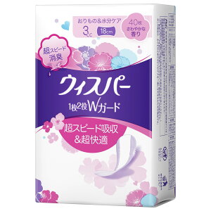 ウィスパー1枚2役Wガード 3cc 40枚 さわやかな香り 容量40マイ P&G 生理用品