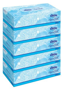 クリネックスティシュー アクアヴェール 5箱パック 容量5箱 日本製紙クレシア ティッシュ