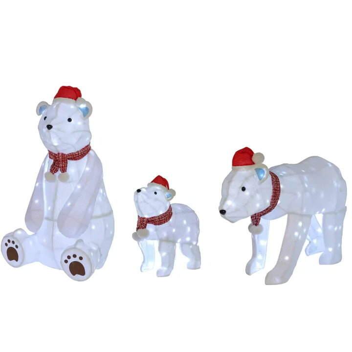 楽天市場】当日発送品◎クマの親子 3体セット 370LED球 クリスマス 