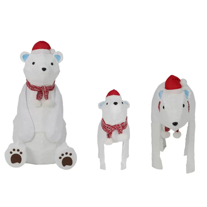 楽天市場】当日発送品◎クマの親子 3体セット 370LED球 クリスマス 