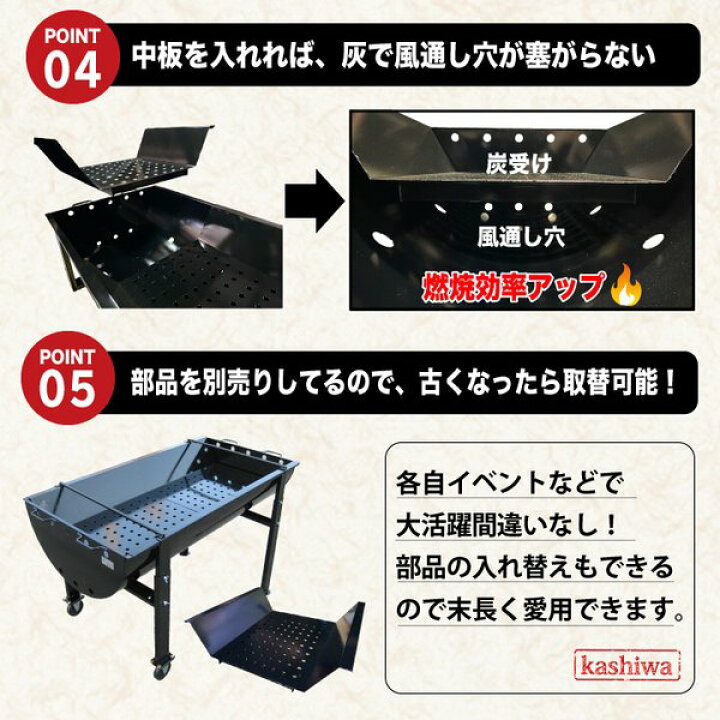楽天市場】バーベキューコンロ 1800型（受注生産商品） 日本製 大型 10 