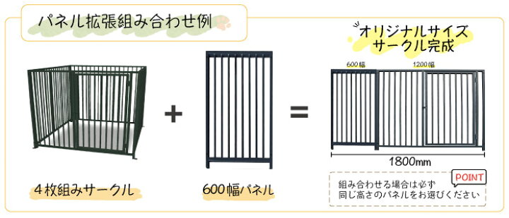 楽天市場】ケージ 犬 サークル ペット スチール製 パネル単品 扉付  