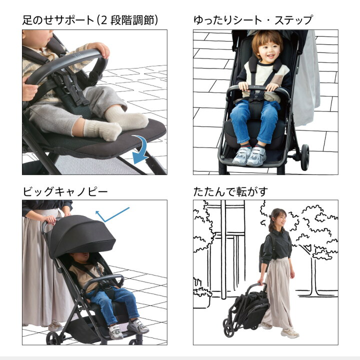 楽天市場】アップリカ ヴィット ベビーカー 片手でおりたたみ 大径16cm 