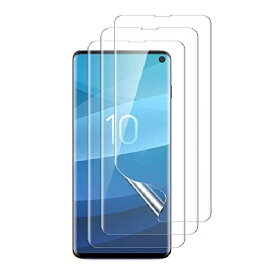 【指紋認証対応】Galaxy S10 SCV41/SC-03Lフィルム 【3枚セット】 ギャラクシーS10 TPUフィルム 薄型 2021年最先端TPU素材 Galaxy S10 SCV41/SC-03L 用 全面液晶保護フィルム 【全面保護/高透過率/