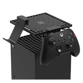 Xbox Series X用放熱防塵カバー、コントローラーホルダー、ヘッドセットホルダー、コントローラースタンド ヘッドセットハンガーフック 異物侵入防止 汚れ防止 収納 取り付け簡単 丈夫 XboxシリーズX専用アクセサリー