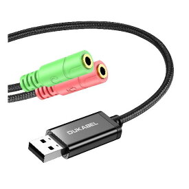 DuKabel USB 1.2M USB 3.5mmイヤホン+3極(TRS)マイク変換アダプタ 3.5mm変換ケーブル USB オーディオ 変換アダプタ USB オーディオ変換ケーブル ヘッドホンマイク端子 Windows/Mac OS/PS4/PS5/