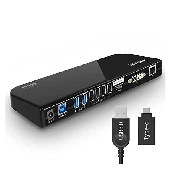 USB3.0接続ドッキングステーション Mac/Windows対応 デュアルモニタ対応 HDMI  DVI 6x｜その他PCサプライ、アクセサリー 