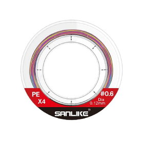サンライク（SANLIKE）peライン 釣り糸 釣りライン ライン 高強度 高感度 特殊コーティング 釣り道具 X4編 100M マルチカラー 0.4号 0.6号 0.8号 1.0号 1.2号 1.5号 2号 2.5号 3号 4号 5号