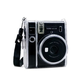 kinokoo チェキフィルム instax mini 40 ケースチェッキケース instax mini 40 カメラケース 透明 ハード PCカバー ショルダーストラップ付き 防塵 カメラ保護ケース PC（透明）