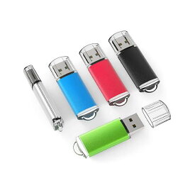 TOPESEL USBメモリ 32GB 5個セットUSB2.0 フラッシュメモリー キャップ式 フラッシュドライブ（五色：黒 赤 青 緑 銀）
