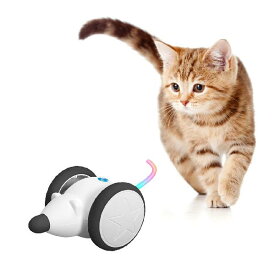 Chonomai 猫 おもちゃ 電動ネズミ【猫の運動不足やストレスを解消】ネコ ねこ ペットおもちゃ 自動 ねずみの鳴き声 音付 LEDライト付きのしっぽ USB充電式 安全素材 室内 (ブラック)