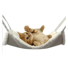 CaanDyy 猫 ハンモック 無地 ベット ゲージ ふわふわ 夏 冬 両用 昼寝 ペット ねこ ベッド 猫のハンモック ホワイト Lサイズ