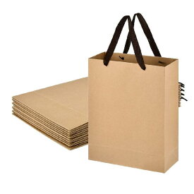 TIMESETL10枚 ラッピング袋 無地紙袋 紙袋 ギフト手提げ袋 厚手タイプ おしゃれ ギフトバッグ かみぶくろ プレゼント ラッピング 袋 あらゆる種類のホリデーギフト包装に適しています（25x33x11cm）