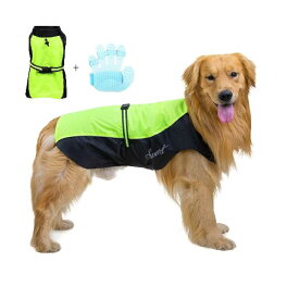 犬のレインコート大型小型犬カバーオール外出雨具反射ポンチョ犬水着防水防風軽量ペット服 (6XL グリーン)