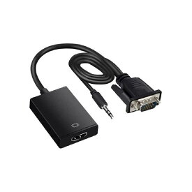 VGA to HDMI 変換 アダプター VGA to HDMI変換ケーブル VGA(オス) ~ HDMI(メス) 高速転送 PCノートパソコン対応 音声出力 安定出力 3.5mmオーディオケーブル付き TV PC プロジェクター ディスプレイ用