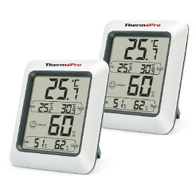 ThermoProサーモプロ 湿度計 デジタル温湿度計 顔マーク 室内温度計湿度計 小型 最高最低温湿度表示2パック TP50