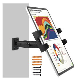 PeastrexタブレットIpad壁掛けスタンドは 360°の長いアーム調整が可能で 4~13.5インチタブレットと携帯電話Ipad Pro 12.9 Galaxy Tab Surface Switch iPhone 家庭 教室に適している