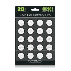 POWEROWL CR2032 20個 リチウム ボタン 電池 3V CR2032 コイン形電池(DL2032 / KCR2032 / BR2032 / ECR2032/)