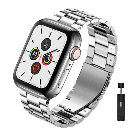 【Miimall】 対応Apple Watch Ultra/8/SE2/7/1/2/3/4/5/6/SEメタルバンド ステンレス製 Apple Watch 7 45mm 交換バンド シンプル調整器具付きiWatch アップルウォッチ6 スマートウォッチ交