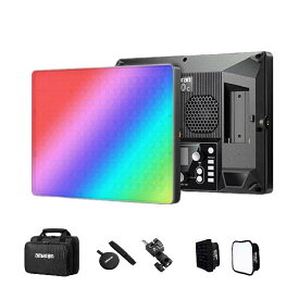 Aputure Amaran P60c 60W RGBフラットパネル撮影ライト RGBWW 色温度2500K~7500K CRI 95+ TLCI 96+ 5900lux @ 1mアプリ制御 10種類の照明効果 G / M±調整可能 専用ソフトボックス付